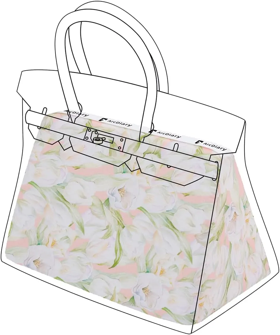 Rayon Purse Pillow Shaper Insert, unique pattern handbag shapers, Memory Foam, for Birkin 25/30/35/40 bags (BK30,French Tulips)