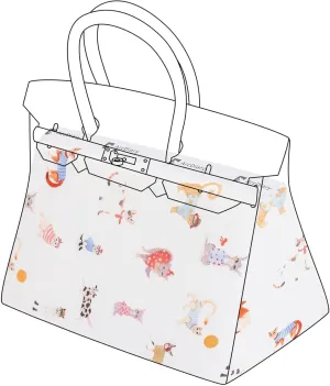 Rayon Purse Pillow Shaper Insert, unique pattern handbag shapers, Memory Foam, for Birkin 25/30/35/40 bags(BK30,Cat paradise)