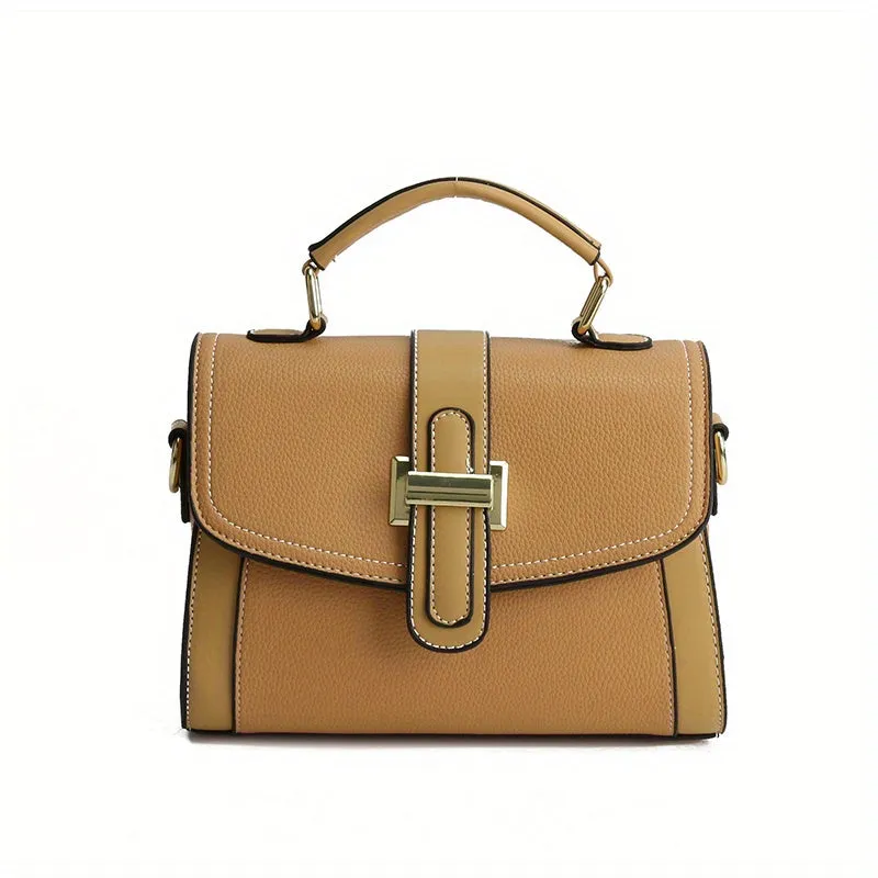realaiot  Color Contrast Crossbody Bag, Fashion Square Shoulder Bag, Women's Small Handbags For Every Day