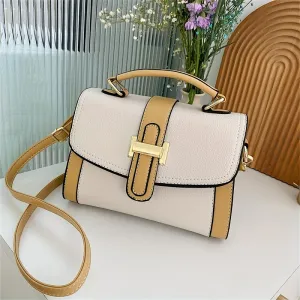 realaiot  Color Contrast Crossbody Bag, Fashion Square Shoulder Bag, Women's Small Handbags For Every Day