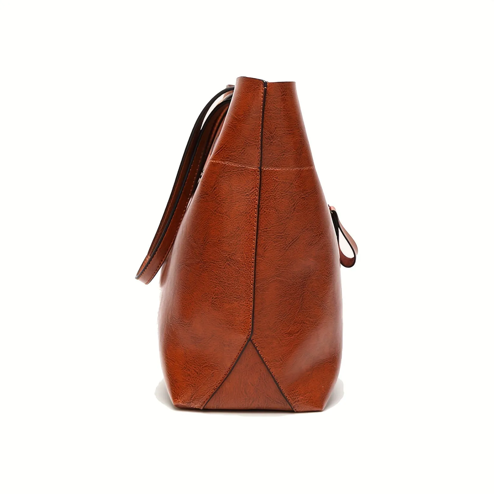 realaiot  Women PU Leather Handbags Tote Bag Soft Retro Designer Large Capacity Multi-pocket Casual Ladies Shoulder Crossbody Bag Mother's Day Gift Adjustable Shoulder Strap Purse Cheap On Sale
