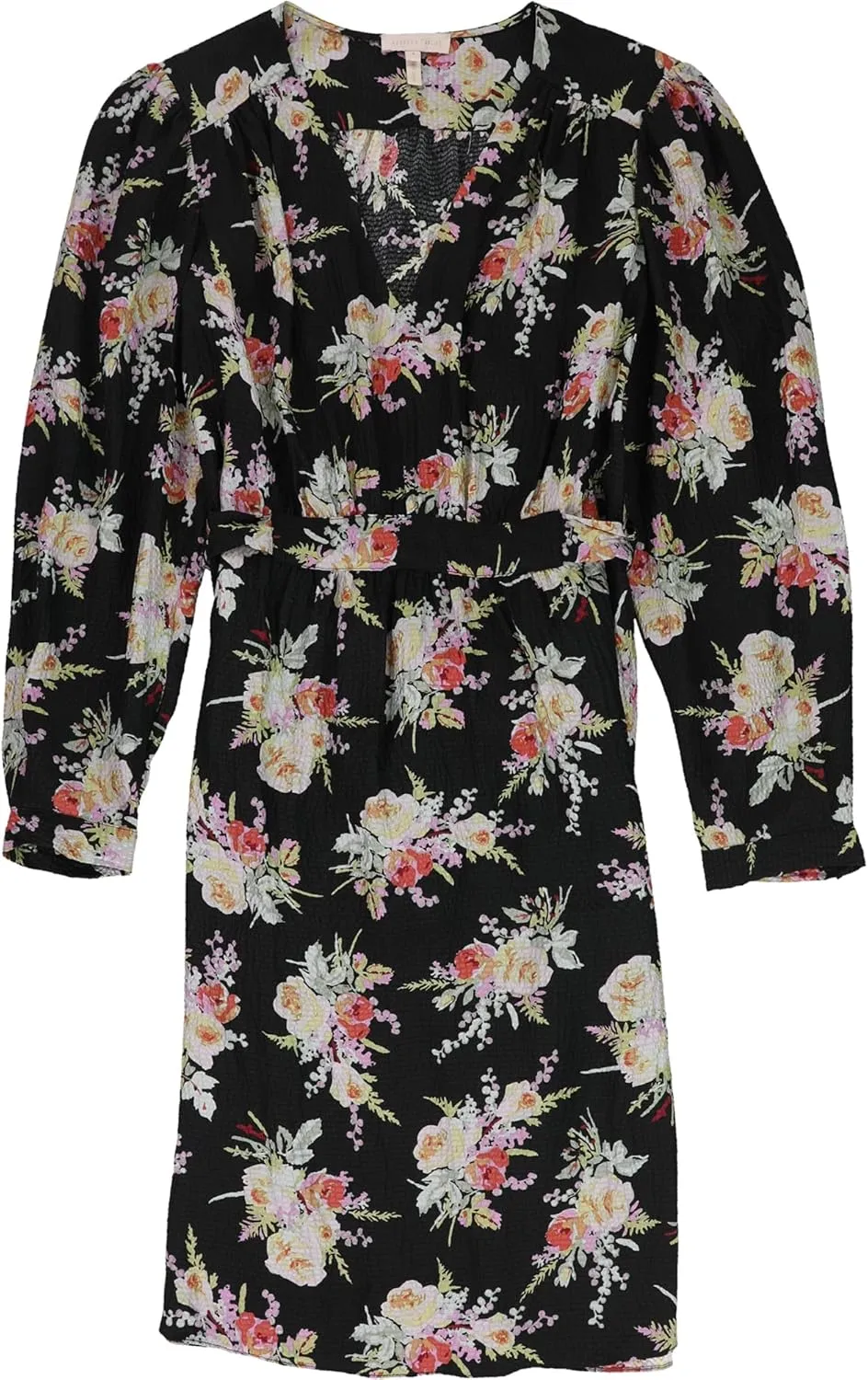 Rebecca Taylor Womens Belted Floral Silk A-line Dress, Multicoloured, 4