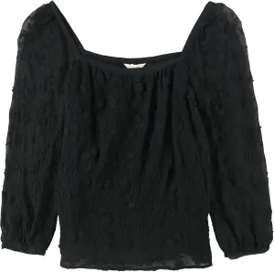 Rebecca Taylor Womens Kyla Pullover Blouse, Black, Small