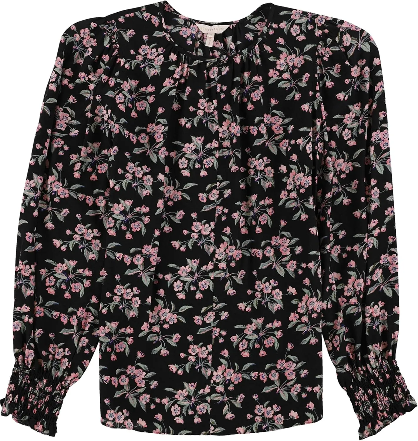 Rebecca Taylor Womens Tilda Peasant Blouse, Black, 2