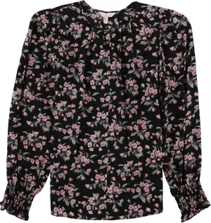Rebecca Taylor Womens Tilda Peasant Blouse, Black, 2