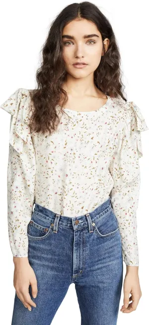 Rebecca Taylor Womens Vivianna Tie Pullover Blouse, Off-White, 4