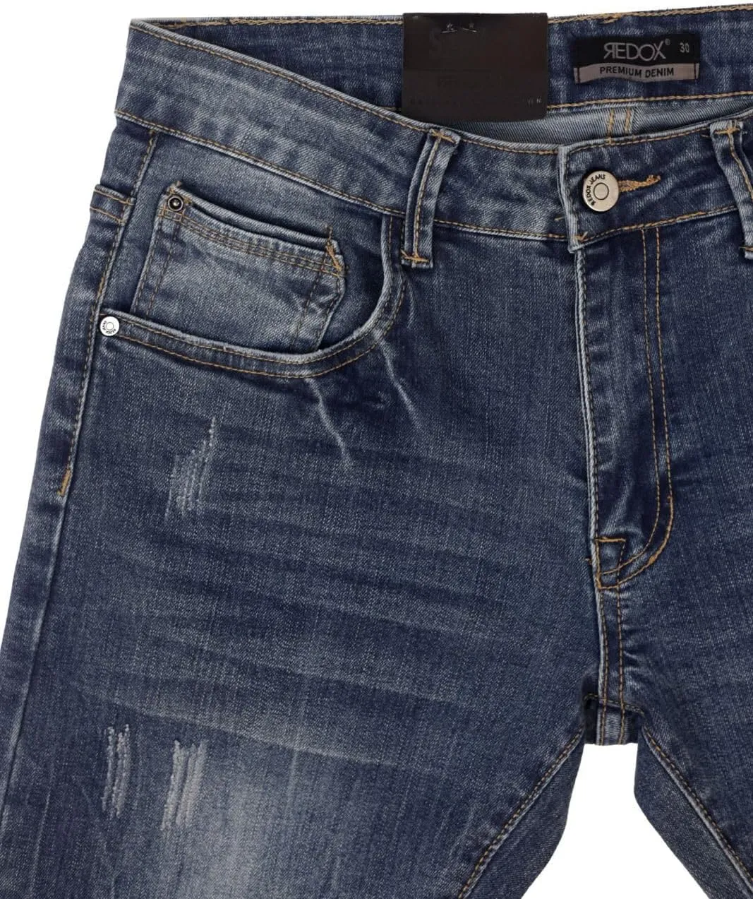 REDOX Men's Jeans Slim Fit Stretch-Look Denim Pants