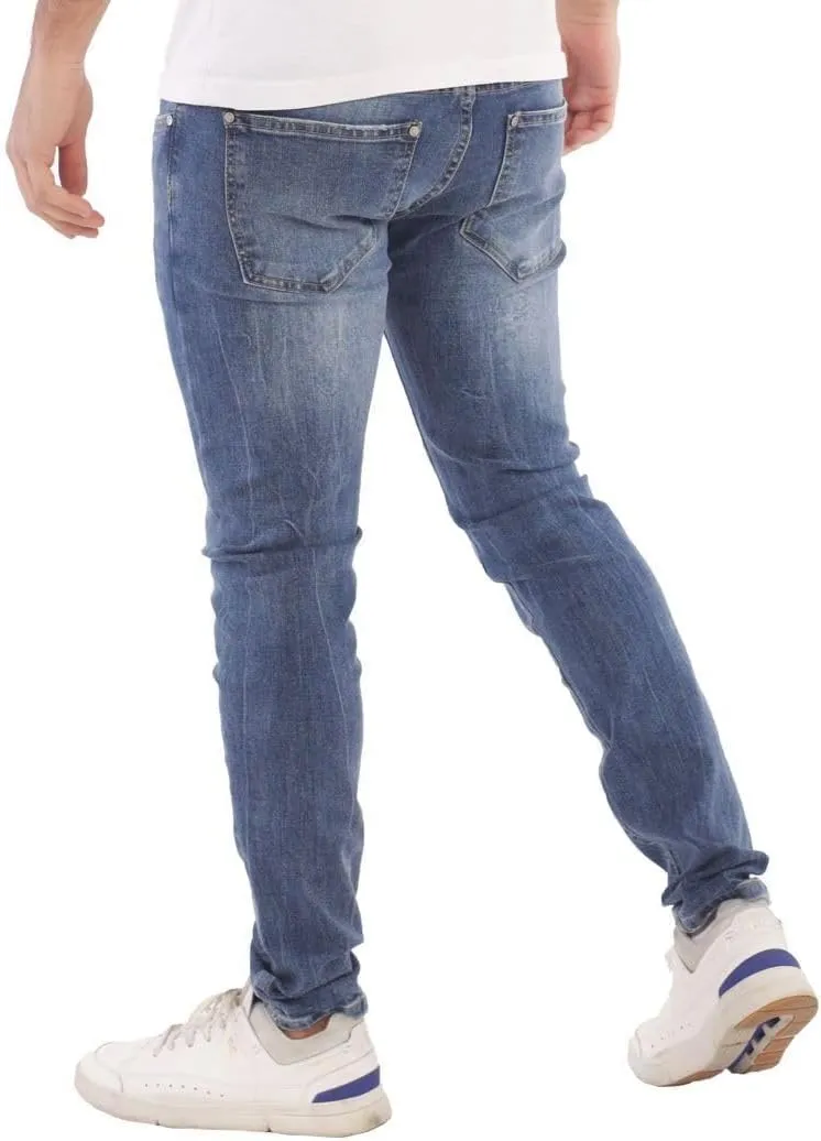 REDOX Men's Jeans Slim Fit Stretch-Look Denim Pants