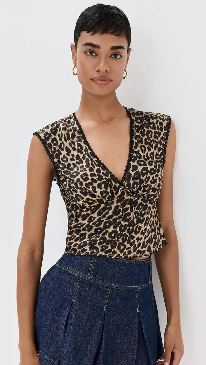 Reformation Women's Cherry Silk Top