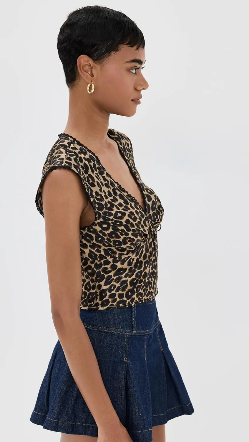 Reformation Women's Cherry Silk Top