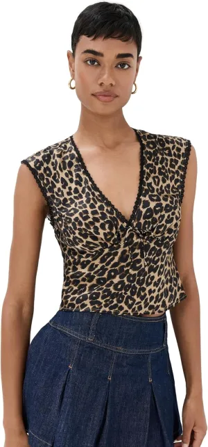 Reformation Women's Cherry Silk Top
