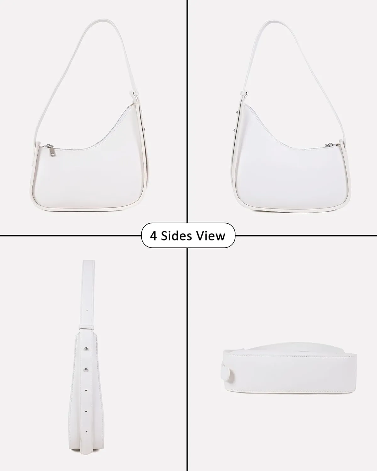 Rejolly Half Moon Bag for Women Underarm Crescent Hobo Bag Shoulder Purse PU Leather Trendy Handbag