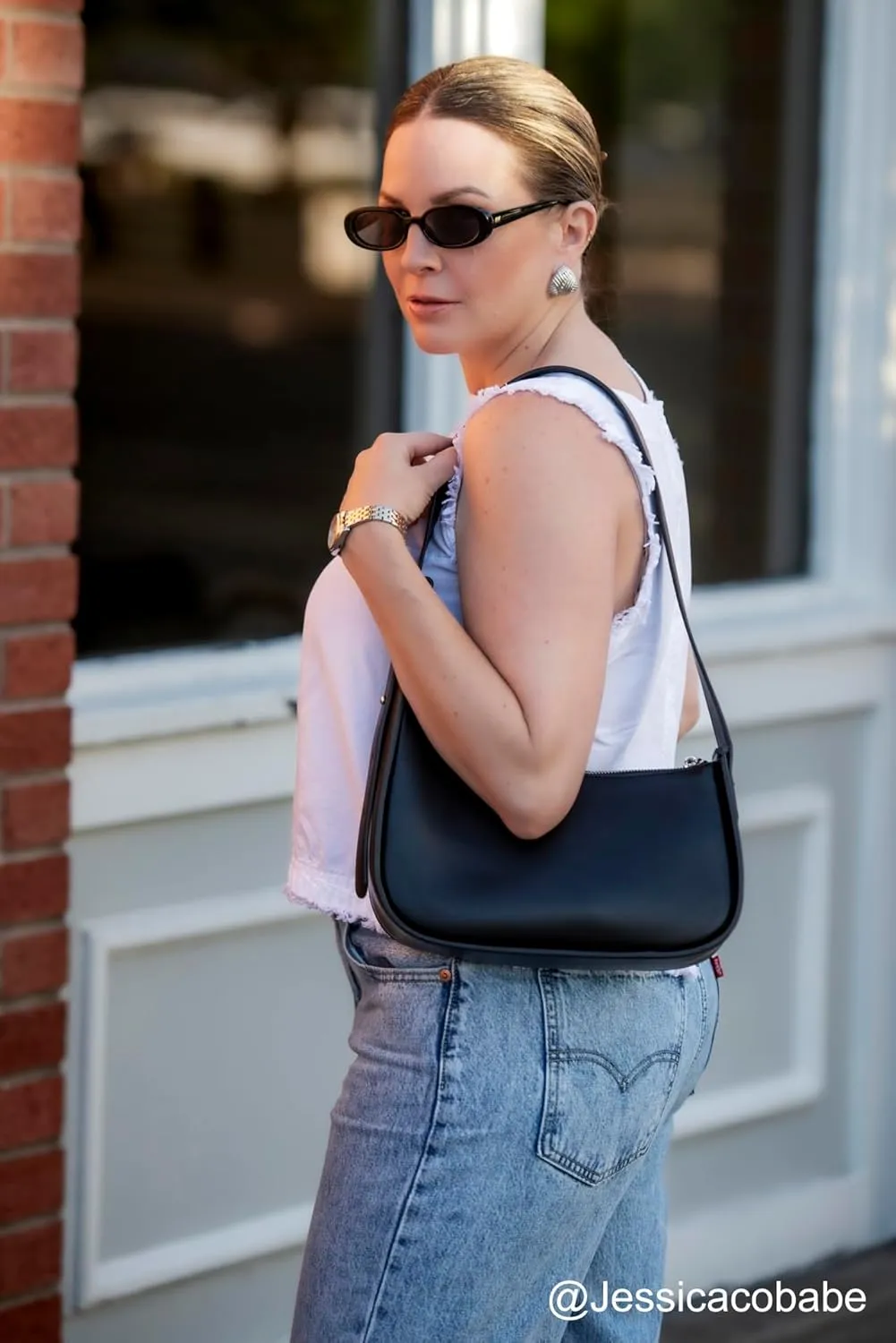 Rejolly Half Moon Bag for Women Underarm Crescent Hobo Bag Shoulder Purse PU Leather Trendy Handbag