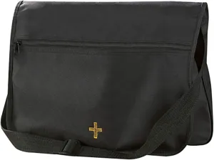 Religious Gifts Black Canvas Embroidered Jeremiah 29:11 Messenger Tote Bag, 12 Inch