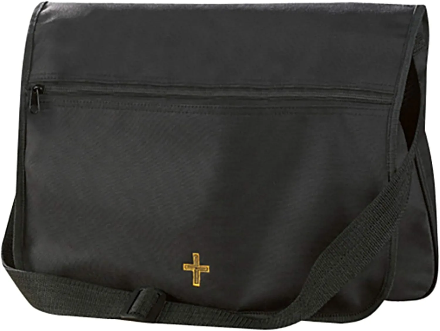 Religious Gifts Black Canvas Embroidered Jeremiah 29:11 Messenger Tote Bag, 12 Inch