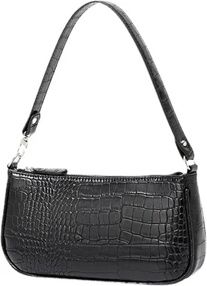 Retro Classic Crocodile Pattern Clutch Shoulder Tote HandBag with Zipper Closure Small Purse for Women