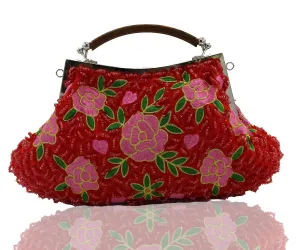 Retro Flowers Glassbeads Embroidered Bags