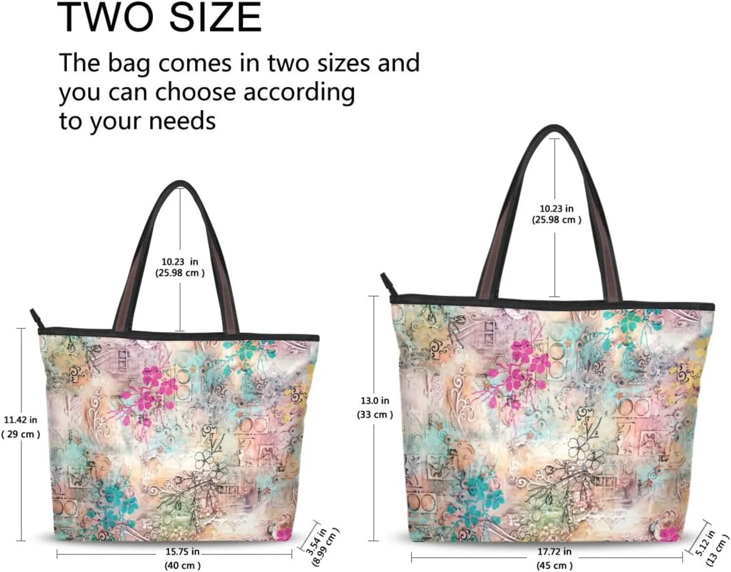 Retro Print Pattern Fashion Shoulder Bags Tote Bags Handbags For Women, L