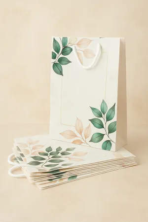 Return Gift Paper Bag Medium Size with Floral Design - Pack of 5 Bags