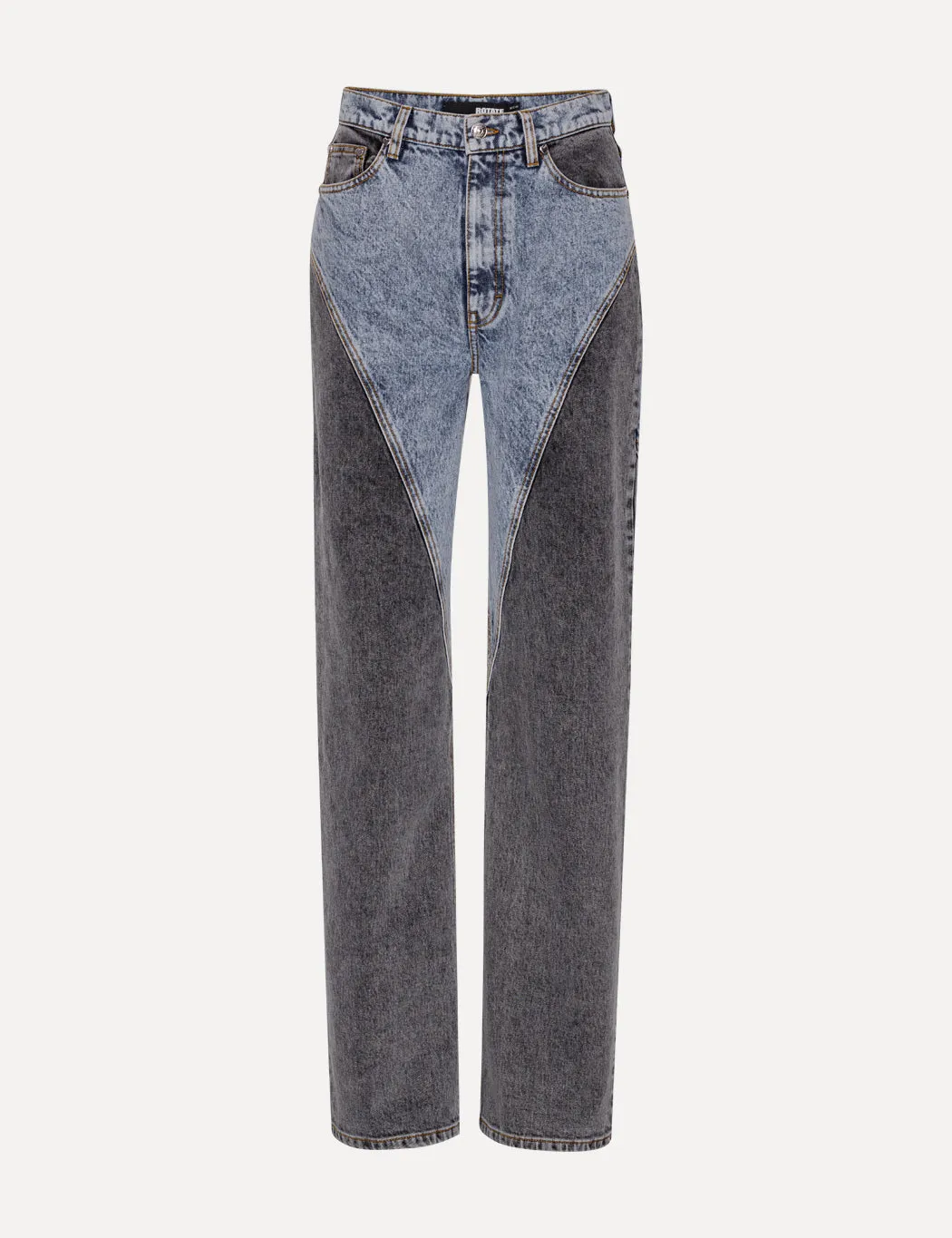 ROTATE Birger Christensen - Straight Patchwork Jeans
