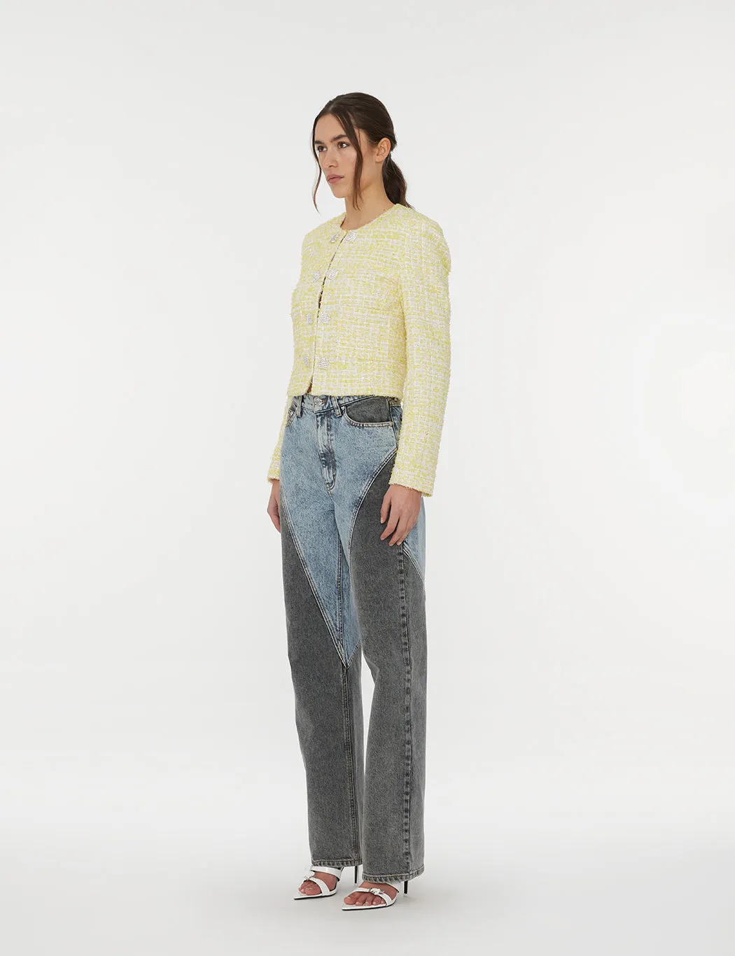 ROTATE Birger Christensen - Straight Patchwork Jeans