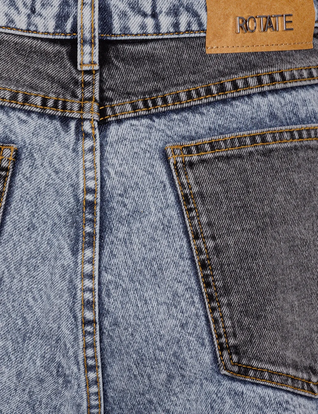 ROTATE Birger Christensen - Straight Patchwork Jeans