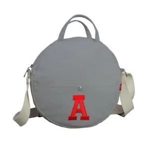 Round Canvas Crossbody Bag Personalized Custom Embroidered Name on Bag Initials Circle Purse Shoulder Messenger Handmade Eco-Friendly Cotton