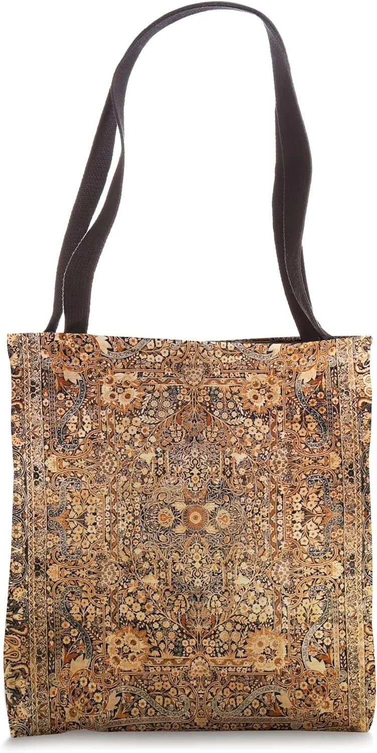 Rug Print Antique Persian Kirman Tote Bag
