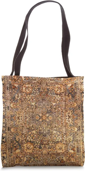 Rug Print Antique Persian Kirman Tote Bag