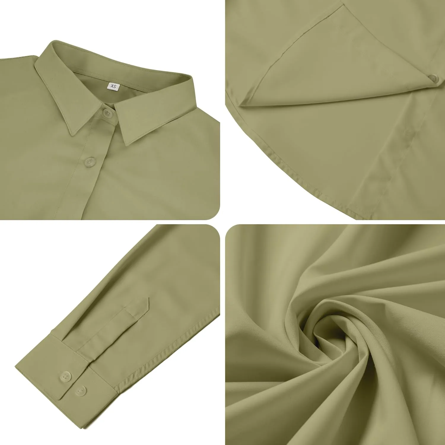 Ruisin Super Soft Wrinkle Free Button Down Shirts for Women Solid Long Sleeve Striped Formal Work Dress Blouses Tops