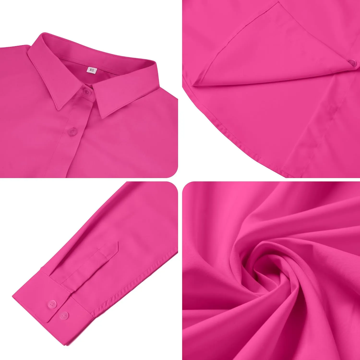 Ruisin Super Soft Wrinkle Free Button Down Shirts for Women Solid Long Sleeve Striped Formal Work Dress Blouses Tops