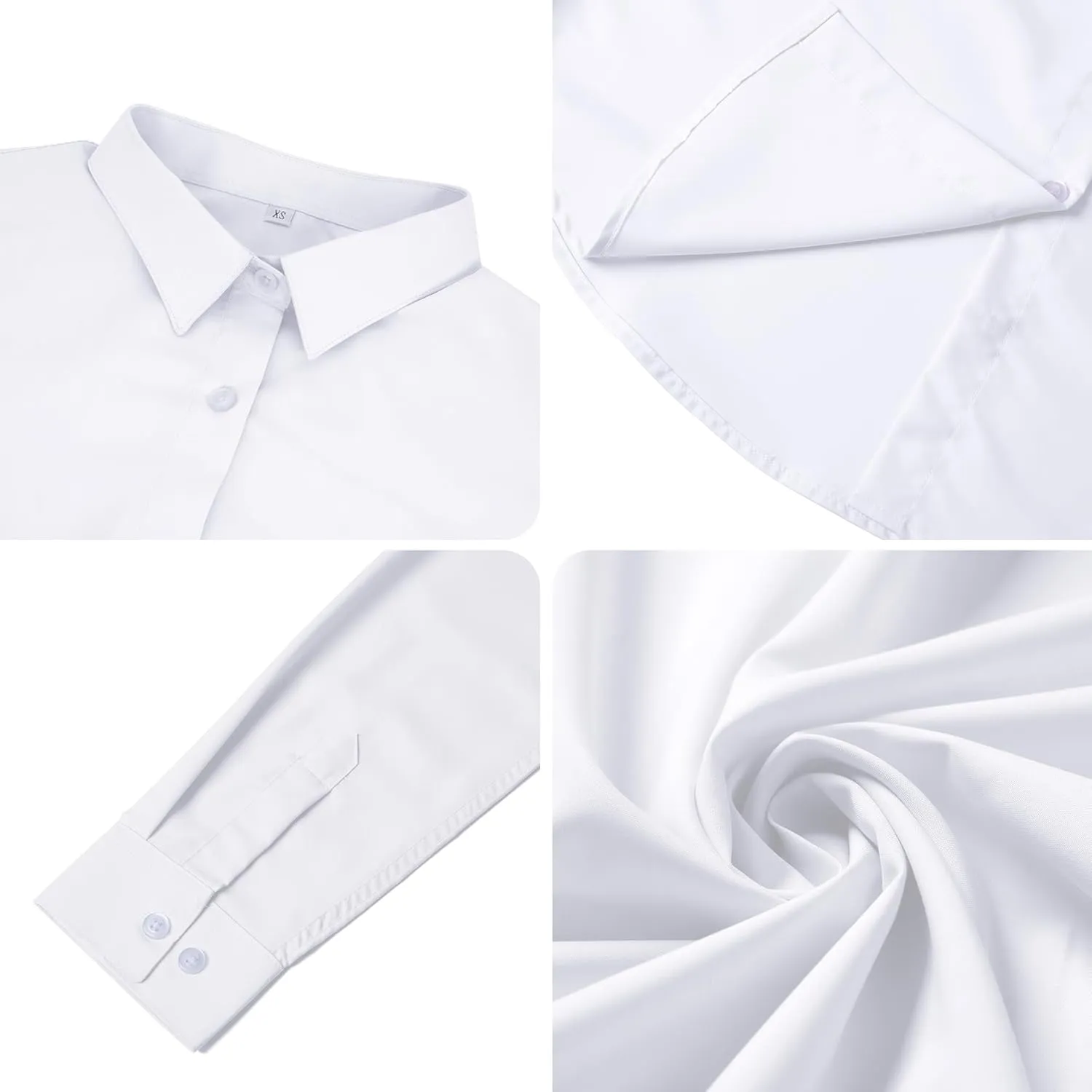 Ruisin Super Soft Wrinkle Free Button Down Shirts for Women Solid Long Sleeve Striped Formal Work Dress Blouses Tops