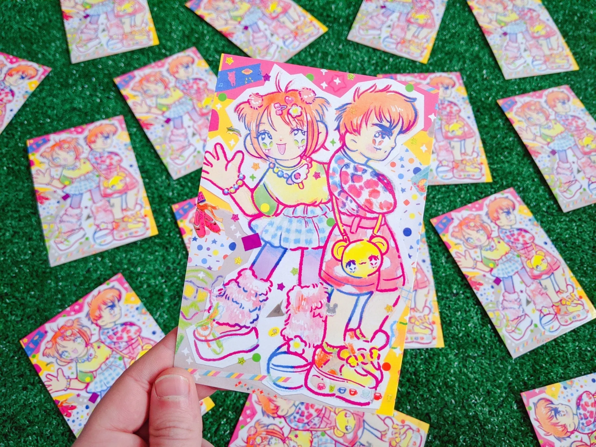 sakura & syaoran decora postcard print