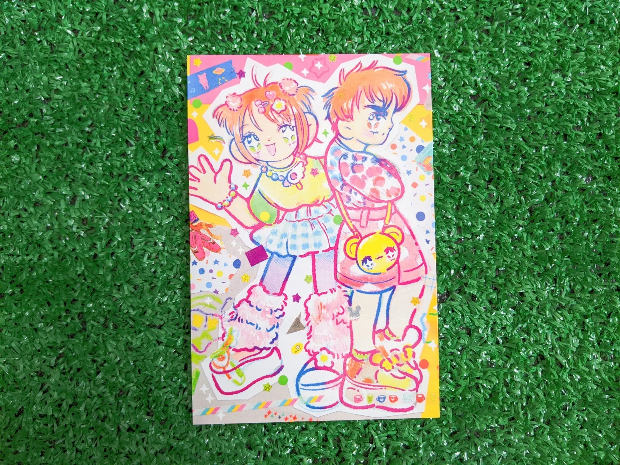 sakura & syaoran decora postcard print