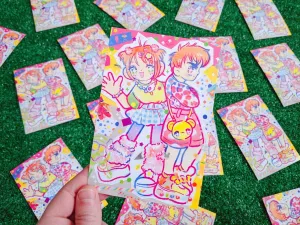 sakura & syaoran decora postcard print