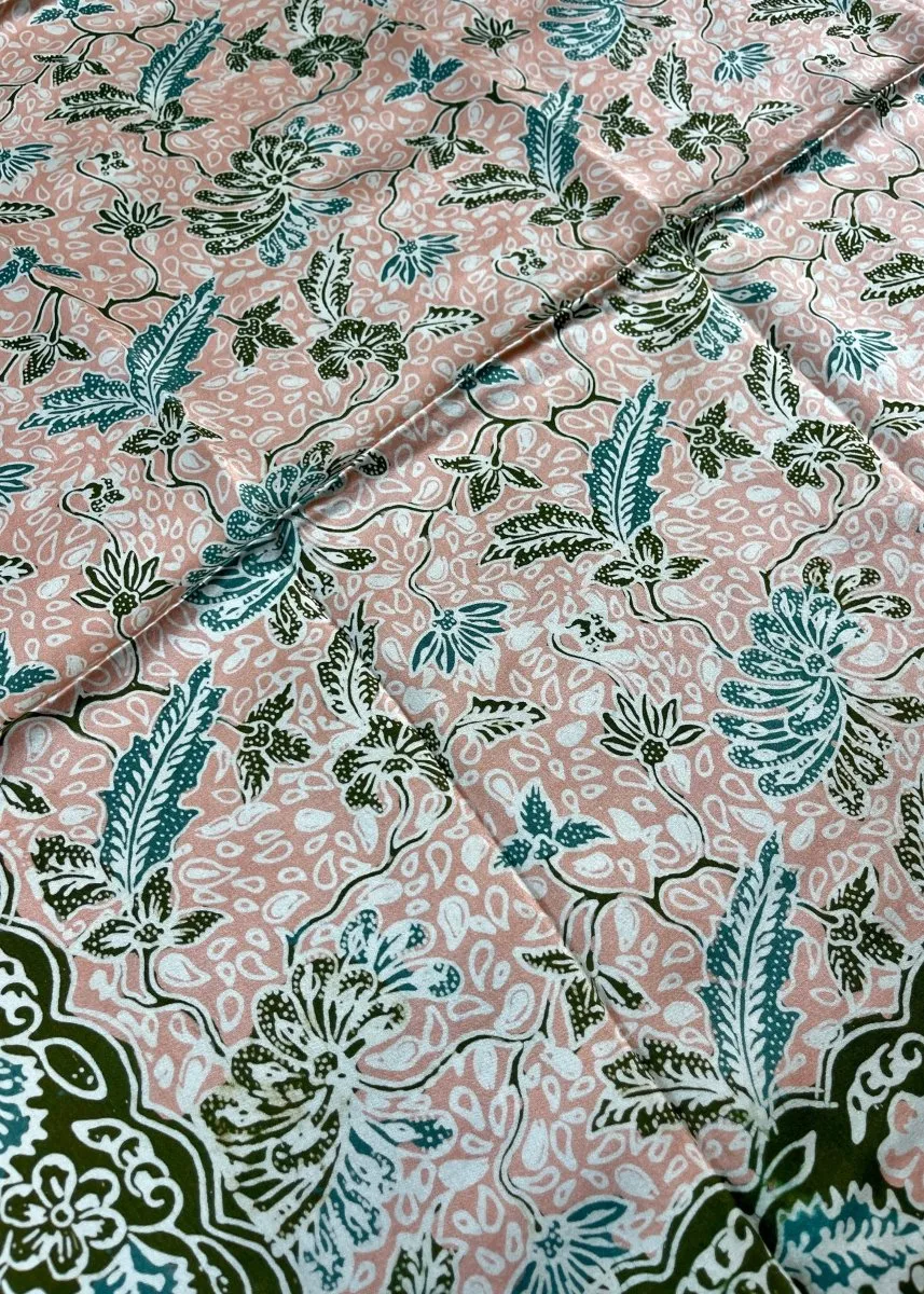 SALMON & OLIVE REFINED SILK SQUARE