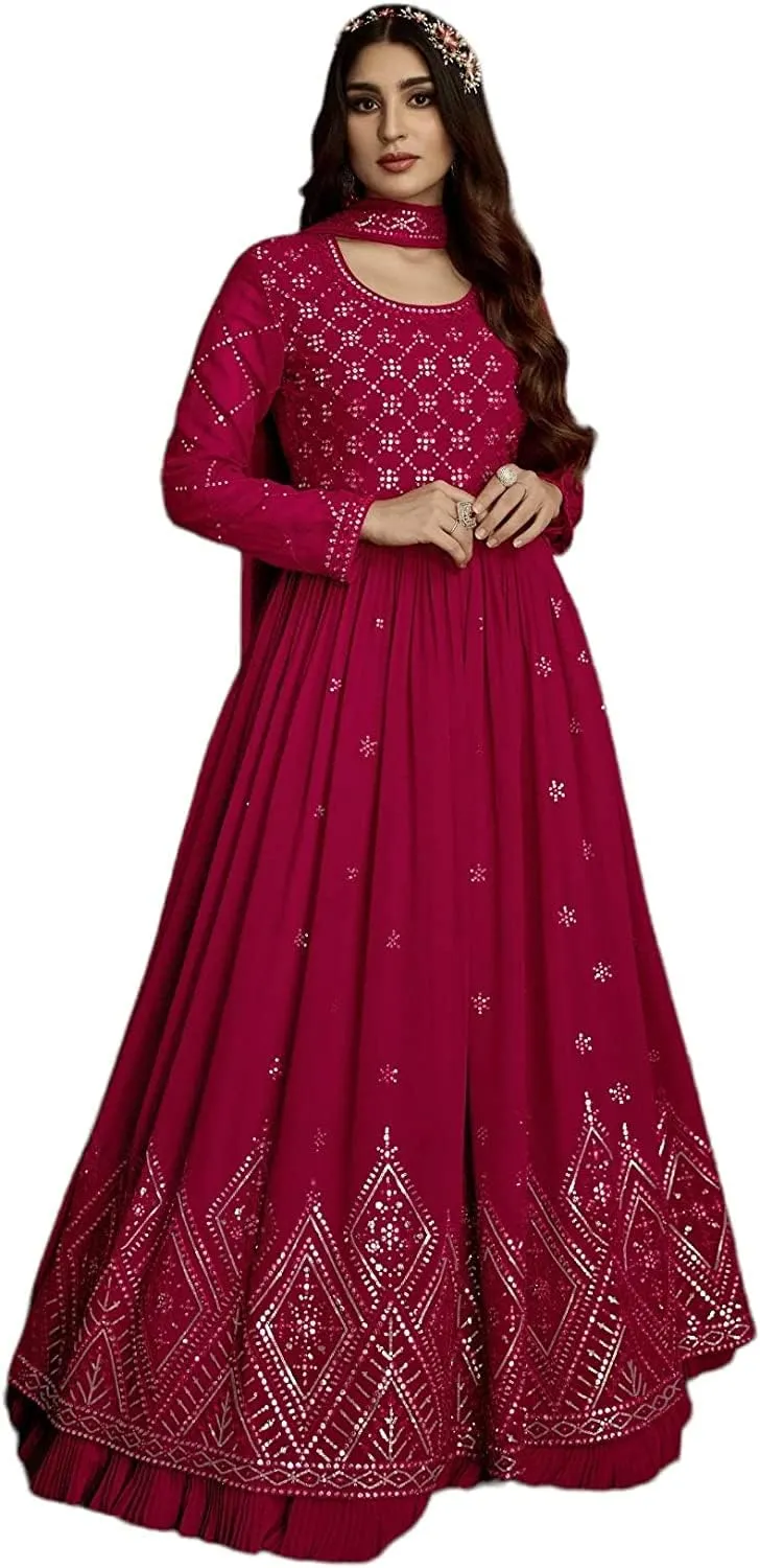 Salwar Kameez with Dupatta Dresses Ready to Wear Beautiful Designer Indian Long Anarkali Gown