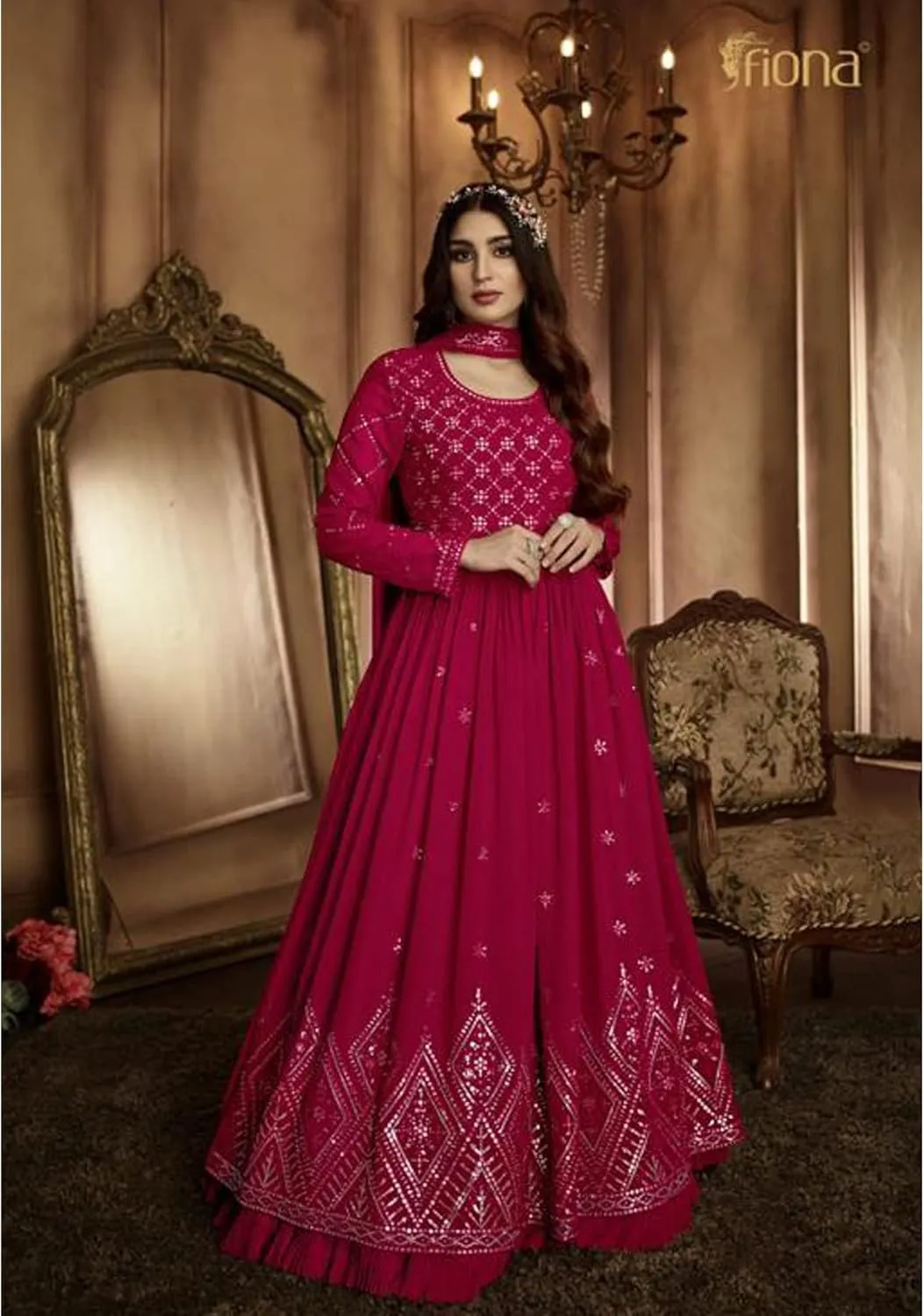 Salwar Kameez with Dupatta Dresses Ready to Wear Beautiful Designer Indian Long Anarkali Gown