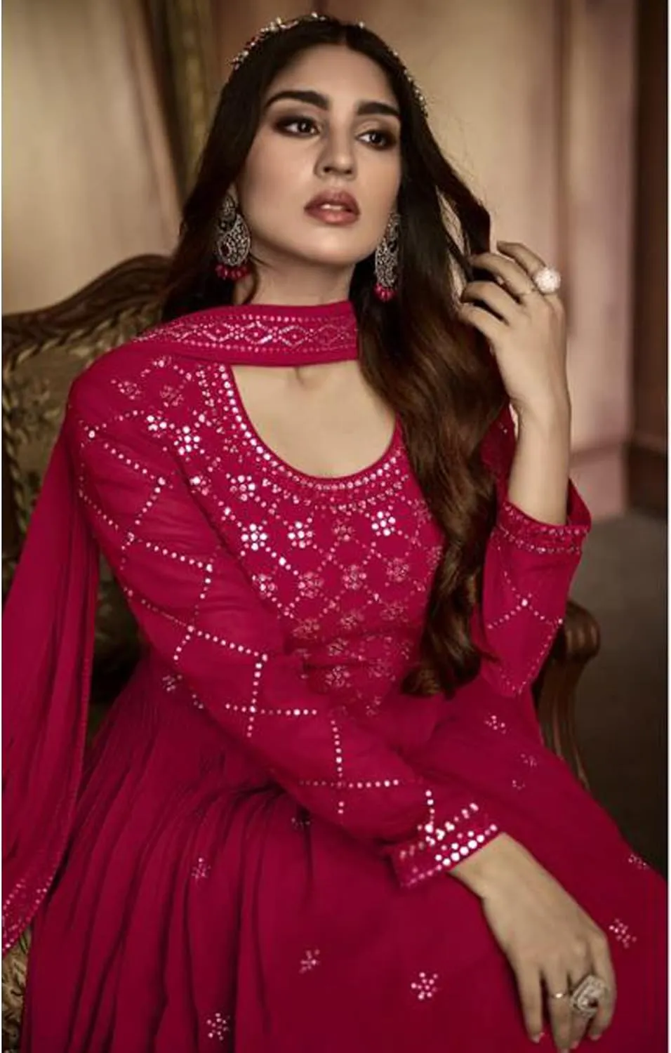 Salwar Kameez with Dupatta Dresses Ready to Wear Beautiful Designer Indian Long Anarkali Gown