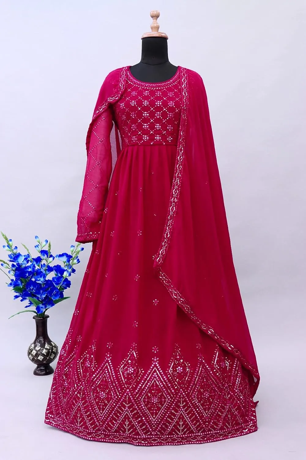 Salwar Kameez with Dupatta Dresses Ready to Wear Beautiful Designer Indian Long Anarkali Gown