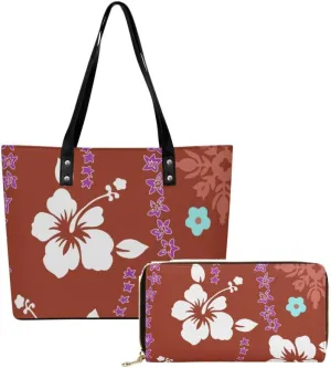 Samoa Tribal Print Custom Women'S Tote Polynesian Women'S Bag 2 Piece Set Shoulder Bag And Purse