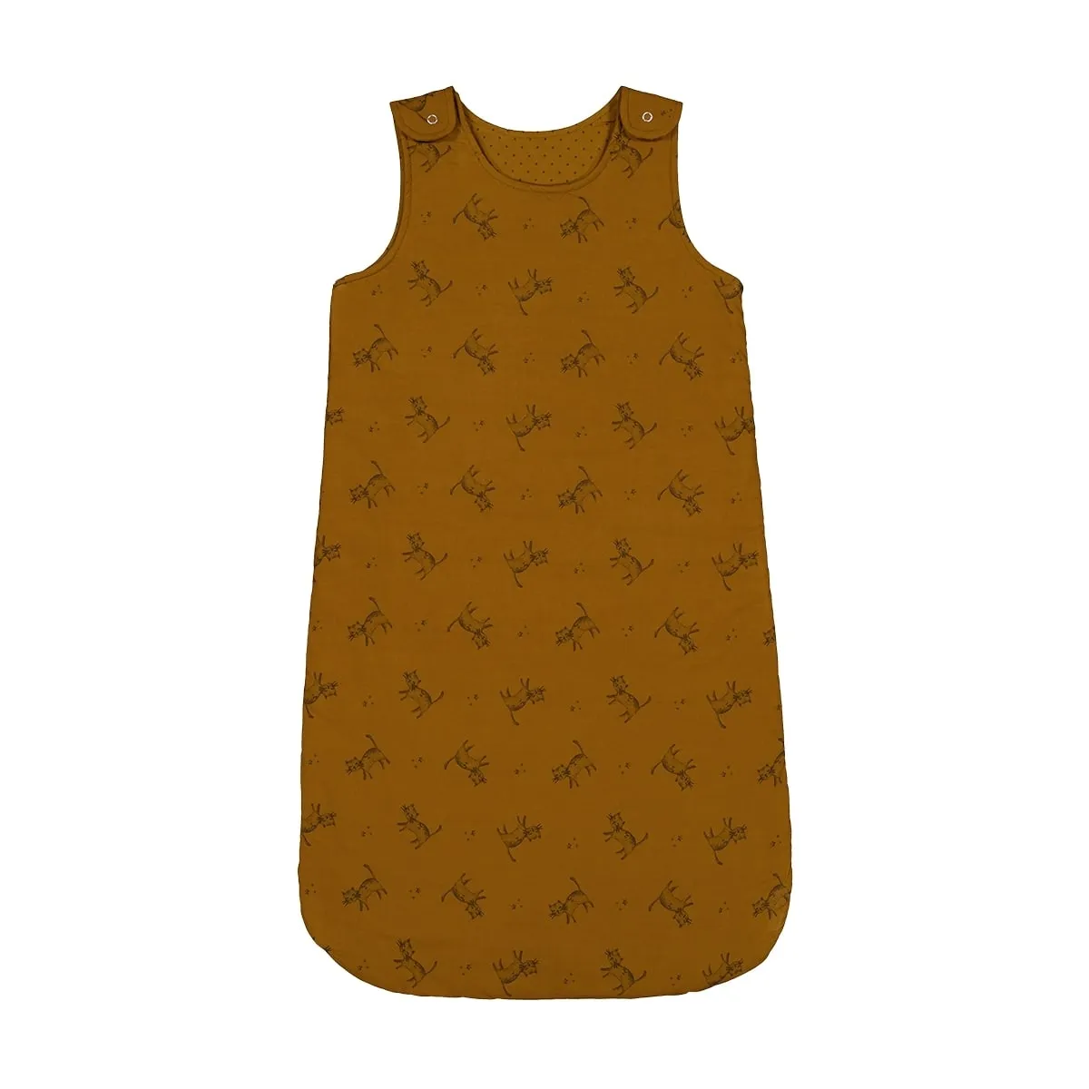 Sarah Sleeping Bag Cat Print Cumin