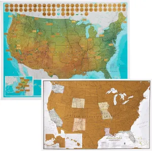 Scratch Off USA National Parks Poster 17 x 22 inches   bonus USA Scratch off Map - Ideal Gift for Outdoor Lovers or Explorers