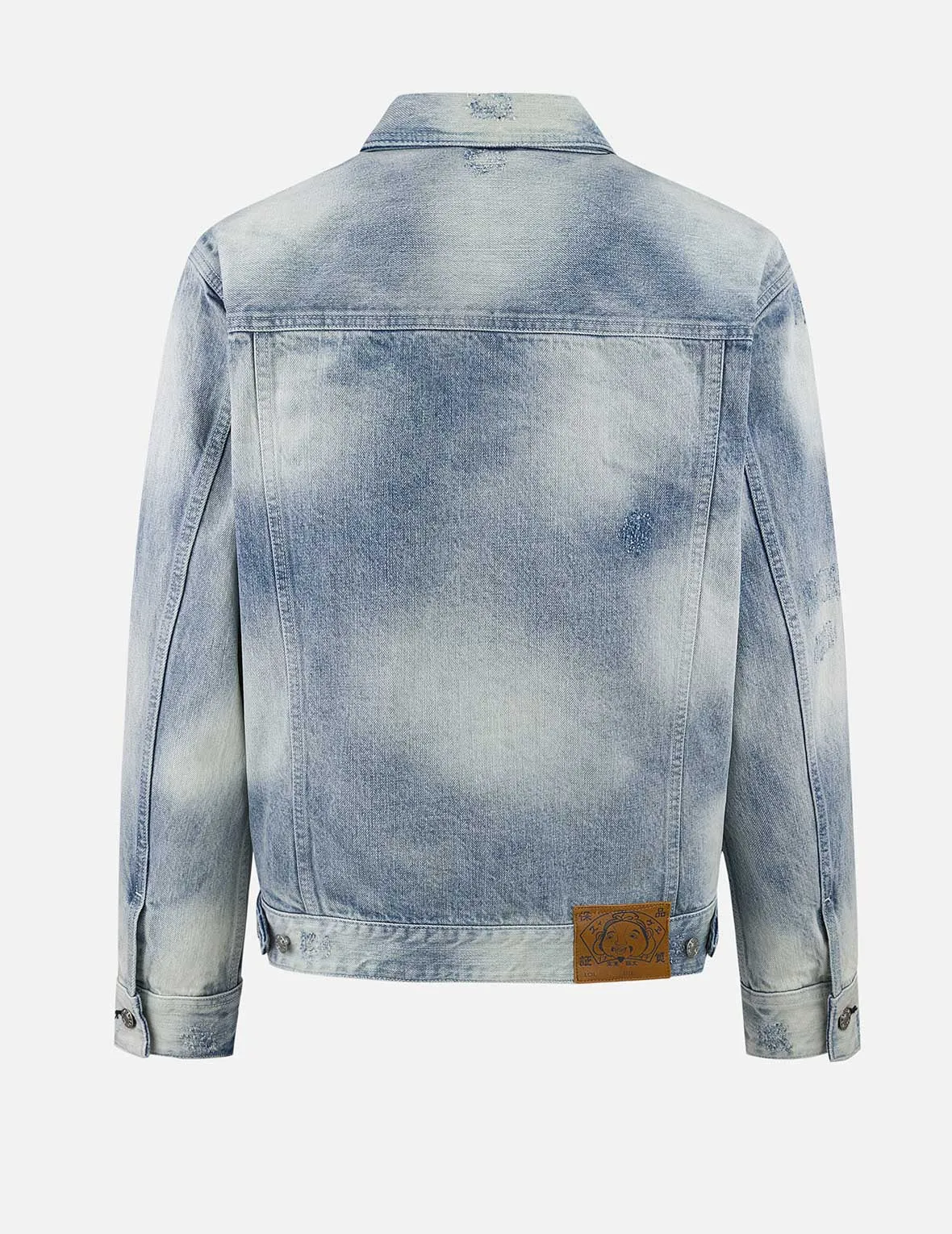 Seagull Appliqué Embroidery Relax Fit Denim Jacket