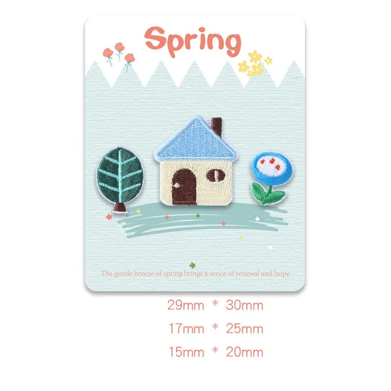 Self-Adhesive Spring Flower Embroidered Patches 12 Pack