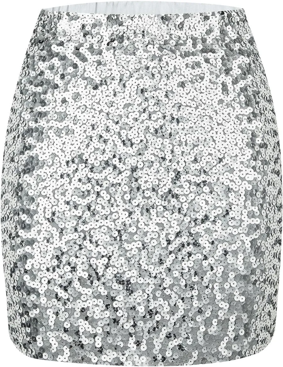 Sequin Skirt Women's Party Short Sparkly Glitter Mini Skirt for Club Night Out