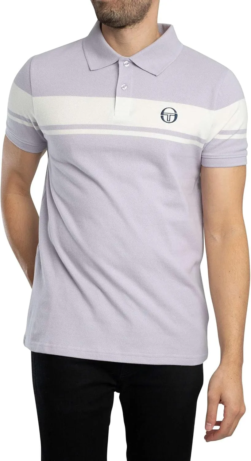 Sergio Tacchini Men's Young Line Polo Shirt, Thistle/Gardenia