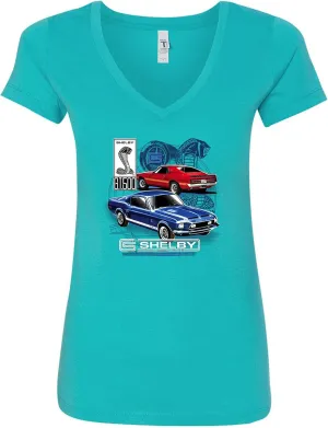 Shelby GT 500 Cobra Licensed Official Womens V Neck