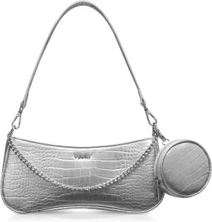 Shoulder Bag for Women Leather Small Purse Crocodile Pattern Clutch handbags with Exterior Coin Purse