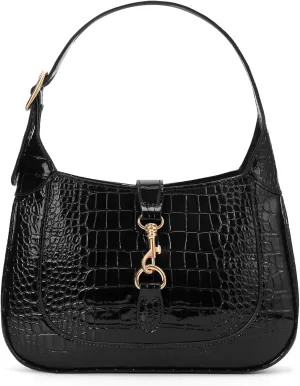 Shoulder Bag for Women Red Purse PU Leather Shoulder Purse Trendy Burgundy Handbag Small Crocodile Pattern Crossbody Bags